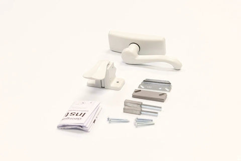 White Storm Door Lever Handle With Surface Mount Hardware Georgian Style Lever For Wood Metal Or Vinyl Doors Easy Grip Ergonomic