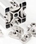 Reliable M4 T Slot Nuts Hammer Head Fastener Nuts For Aluminum 40x40 Profiles Nickel Plated Carbon Steel Set Of 50