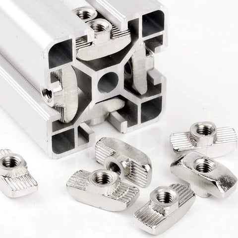 Reliable M4 T Slot Nuts Hammer Head Fastener Nuts For Aluminum 40x40 Profiles Nickel Plated Carbon Steel Set Of 50
