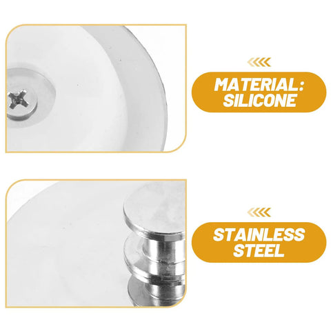 Close-up of Bathtub Drain Plug Silicone and Stainless Steel for 42-44mm Holes, showcasing silicone top and stainless steel detail.