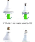 Beefy Workhorse Bulb Changer For Heavier LED Bulbs With Extra Sticky Suction Cup And Locking Thumb Screw, shown with bulbs