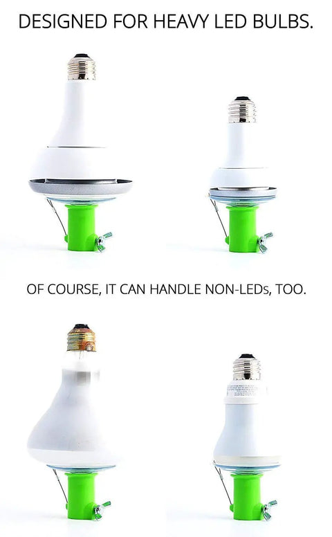 Beefy Workhorse Bulb Changer For Heavier LED Bulbs With Extra Sticky Suction Cup And Locking Thumb Screw, shown with bulbs