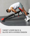 Person using All-In-One Weight Bench For Full-Body Home Gym With Hyper Back Extension for lower back exercise