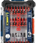 24 Piece Impact Tough Screwdriving Set With Tilt In Case And Custom Storage Long Lasting Bits For High Torque 10x Life