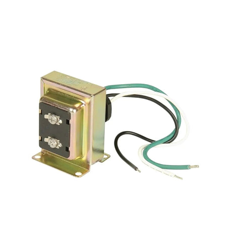 16V transformer from Wired Doorbell Kit With Flat Black Lighted Push Button And 16V Transformer, Modern Surface Mount Chime For Single Or Two-Door Homes, Front Or Rear Door Use, No Fuss Install with visible wiring