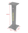 Rock Solid Heavy Duty Vise And Grinder Floor Pedestal Stand Featuring Universal Mounting Slots, 36 Inch Work Height Rust Resistant Steel, gray, 12x12 inch base.