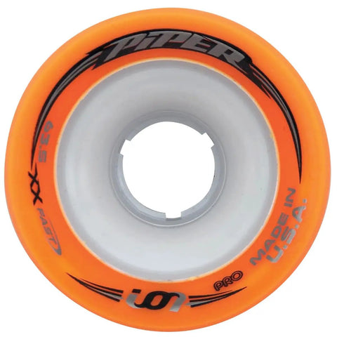 Ion Pro Quad Roller Skate Wheels 63.5mm Speed Set Orange XX-Firm Roll with Hybrid Nylon Core, indoor racing gear