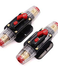 Two 40 Amp Inline Circuit Breaker With Manual Reset Fuse Holder For Car Audio Marine Boat Stereo Switch Inverter 12V-24V DC Protection