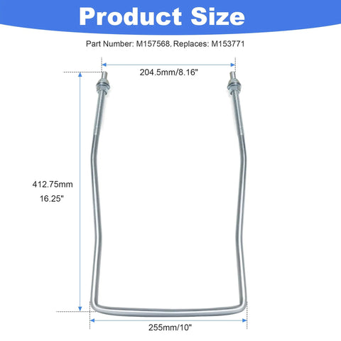 Beefed Up U Bolt Front Draft Arm Replacement For John Deere Tractors X300 Through X590 Series M157568 M153771 Compatible Front Draft Arm Lift Bracket Heavy Duty Metal, 255mm x 16.25in