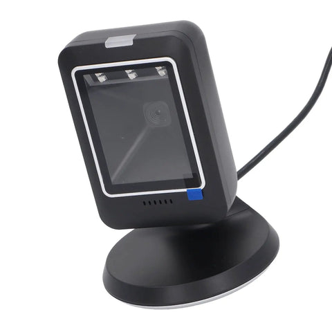 Hands Free 2D Barcode Scanner Omnidirectional Reader With USB Plug And Play for Retail and Libraries on stand