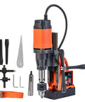 Powerful 1100W Magnetic Drill Press With Smart Motion Sensor And Internal Cooling System. Industrial tool with accessories included.