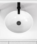 Top view of Oval Vessel Sink For Bathroom Above Counter White Ceramic Porcelain Vanity Lavatory Bowl 16 By 13 Inches Modern Design