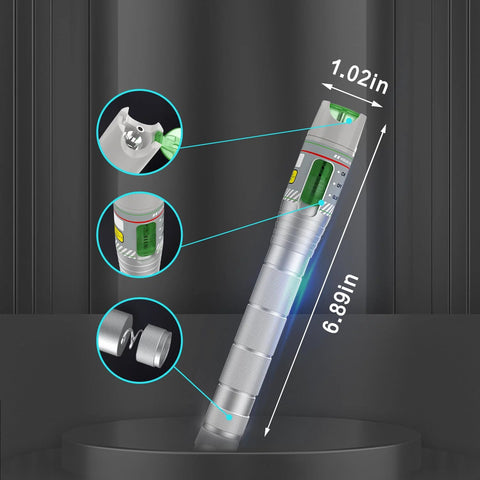 Two-pack Amazon visual fault locator for fiber optic cables with FC/ST/SC/LC interfaces; silver pen-style tester