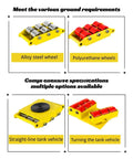 Heavy Duty Electric Load Moving Platform With Remote Control Equipment Transport Dolly Glides Like Butter Under Heavy Machinery Smooth Warehouse Cargo Rolling Adjustable Skates with alloy and polyurethane wheels.