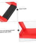 Heavy Duty Plasterboard Lifter With Non Slip Handles For Easy Drywall And Plywood Panel Handling Plus Ergonomic Design To Save Your Back From Labor close-up of rubber grip handle and grooved bracing