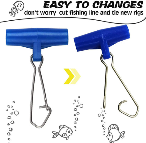 Built Tough Heavy Duty Fishing Line Sinker Slide With Duo Lock Snap, Stainless Steel Swivel Snap Quick Change Sinker Slider For Catfish Rig, Striper, Surf Fishing, Freshwater And Saltwater