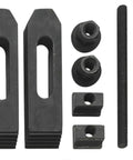 M6 Clamp Kit Set for 3 Inch and 4 Inch Rotary Tables, Rock Solid Workholding Clamps for Milling, Drilling and Engraving, Precision Metric T Slot Clamp Set, black steel parts