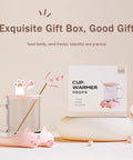 Electric Coffee Mug Warmer With Three Temperature Settings And Auto Shut Off Keeps Your Joe Piping Hot Through The Daily Grind, pink mug warmer with glass mug and gift box.