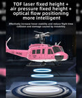 Pink 1 To 48 Scale RC Helicopter For Beginners Dope Flybarless Stunt Copter with Six Axis Gyro hovering with optical flow demo.