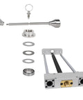 Rock Solid 11 Inch Front Mounted Woodworking Vise For Heavy Duty Workbenches parts including jaws and screws for easy assembly.