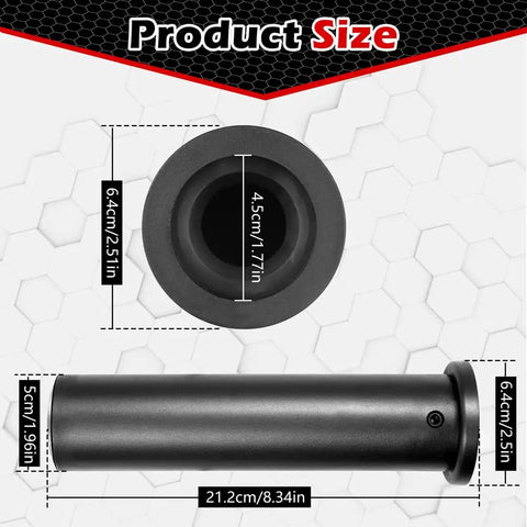 One Inch To Two Inch Olympic Weight Plate Post Adapter Sleeve For Barbell And Home Gym, size details shown, dimensions labeled