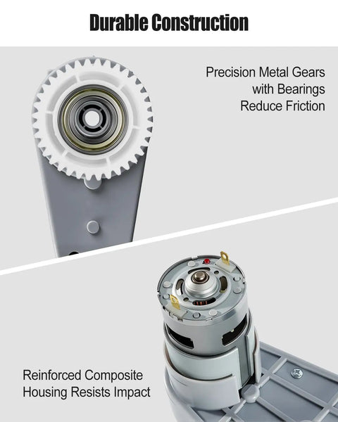 Close-up of durable construction featuring precision metal gears from Beefed Up 24V RS775 High Speed Gearbox For Ride On Cars.