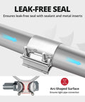 Exhaust clamp, 2.5 in, stainless steel butt-joint band sleeve for pipes and mufflers