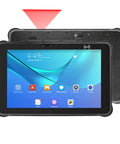 Hardcore Rugged Tablet With Barcode Scanner, 10.1 Inch 5G Android 13 Industrial Machine showing front and back view.