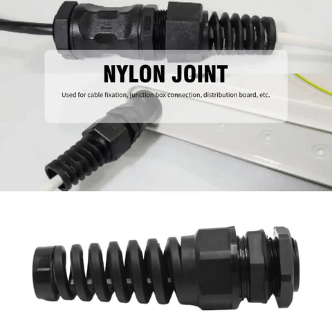 Five Pack Half Inch Strain Relief Cable Gland Kit IP68 Waterproof Nylon Spiral Joint with Gaskets for Wires