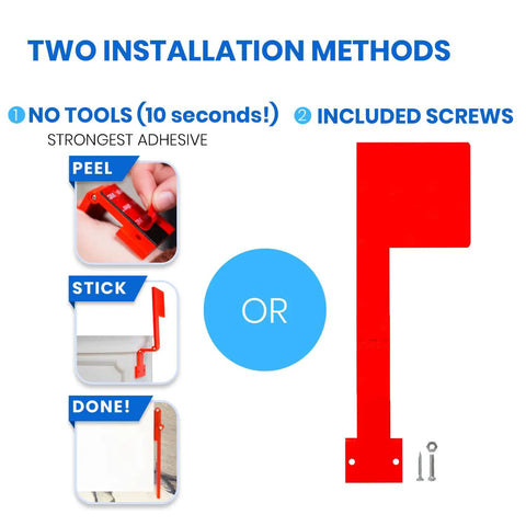 Folding 180 Degree Wall Mount Mailbox Flag With Adhesive Or Screw Installation For Vertical Mailboxes Easy Assembly No Tools Required