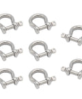 8 Piece Stainless Steel Screw Pin Anchor Shackle Set 3 16th Inch D Ring Clevis Shackle M5 Bow Shackle Heavy Duty