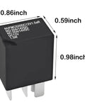 NVFMCS20DC12V1.5aR Pack Of 2 12V DC 25A 5 Pin Automotive Power Relay, 0.98 inch black relay with visible pins