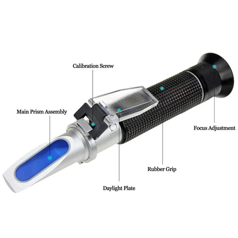 Salinity Refractometer For Seawater And Marine Aquariums With Automatic Temperature Compensation 0-100 PPT Range Dual Scale Readout