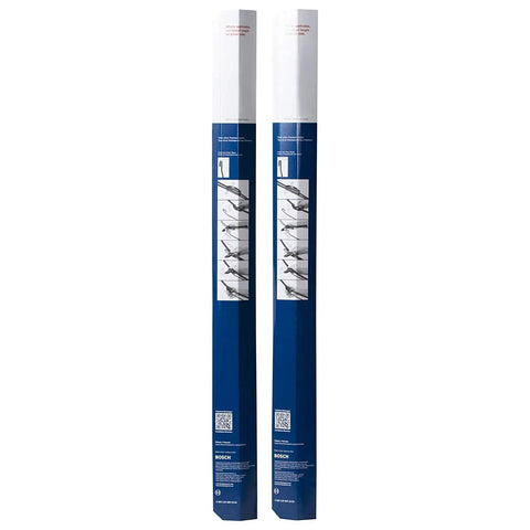 Two blue and white boxes containing Icon Beam Wiper Blades Set For Driver And Passenger Side With No-Fuss Plug-And-Play Install And OE-Quality Hook Adapters For 26A And 20A, 9x3mm And 9x4mm Compatible Fits Most Cars