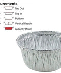 4 Oz Aluminum Foil Cups With Clear Plastic Lids For Cupcakes Muffins Ramekins And Bakeware Tins Disposable Kitchenware Measurements
