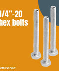 1/4-20 hex bolts from the T Track Knob Kit Set With Five Star Knobs, 12 Piece Replacement Hardware for Woodworking Jigs and Fixtures