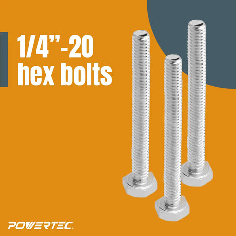 Top Shelf T Track Knob Kit With Tough Five Star Handles And 1/4 20 Thread Hex Bolts Plus Flat Washers 12 Piece Set, hex bolts, metal, workshop use.