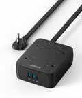 Total Game Changer 11 In 1 Power Strip With Eight Ac Outlets And Rapid Usb C Charging To Keep Every Gadget Running Smoothly Plus Two Usb A Pockets Five Foot Extension Cord And Heavy Duty Surge Guard. Black power strip with multiple outlets and USB ports.