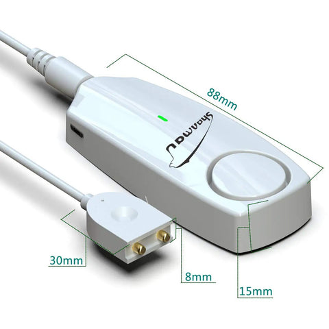 Water Leak Alarm Sensor With 100dB Siren, Smart Leak Detector With Tuya App Remote Monitoring, compact dimensions shown