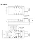 Motorized Linear Stage Built Right For Dead Nuts Precise Translation Platform with detailed dimensions and components drawing