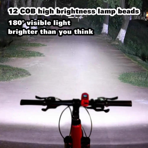 2 In 1 Electric Bike Horn And Light With 110 dB Horn, Five Sound Modes, Rechargeable Battery, Waterproof LED Light For Mountain Bikes, Kids And Adults, Red