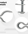 Close-up view of Two Pack Chain Link Fence Hinge Set in Silver Galvanized Steel with bolt and pressed steel frame detail.