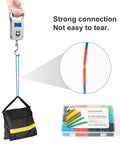 1120 Piece Heat Shrink Tubing Kit With Two To One Shrink Ratio in use, strong connection shown via scale, box displayed below.