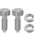 2Pcs Heavy Duty Stainless Steel Spring Plunger With Solid Grip Knurled Handle M5X0.5 Thread And 2.5mm Pin Diameter Nonlocking Retractable Index Pin and nuts.