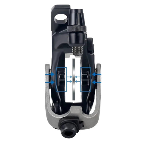 Heavy Duty Aluminum Alloy Disc Brake Kit For Electric And Mountain Bikes featuring dual piston hydraulic calipers overview and internal mechanism.