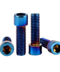 M8x20mm Allen Bolts Set Stainless Steel Hex Bolts in Burnt Blue Titanium Finish Lightweight Strong Fasteners For Bikes, Motorcycles, And Cars 4 Pack Easy Install Replacement Upgrade