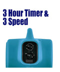 Top view of Heavy Duty Industrial Air Mover And Carpet Dryer Fan, showing 3 speed and timer controls for adjustable airflow.