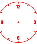 Two Pack Clock And Watch Model Stamps Totally Dope Craft Tool For Kiddos Teaches Time Telling With Quick DIY Layout Perfect For School Projects And Afternoon Activities. Red clock face with bold numbers 12, 3, 6, 9.