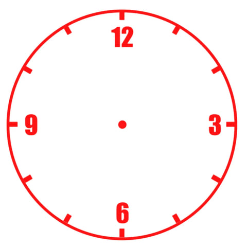 Two Pack Clock And Watch Model Stamps Totally Dope Craft Tool For Kiddos Teaches Time Telling With Quick DIY Layout Perfect For School Projects And Afternoon Activities. Red clock face with bold numbers 12, 3, 6, 9.