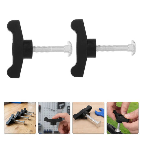 Premium 4pc T-Handle Bolt Replacement Kit With Nonslip Grip Knobs For Mowing Machines And Snow Blowers To Make Easy DIY Fixes On Lawn Tools Fastening Hardware black metal bolts